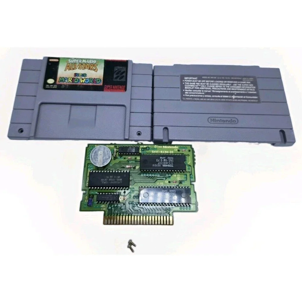 Super Mario All-Stars Super Mario World SNES Authentic Cleaned Tested Dust Cover